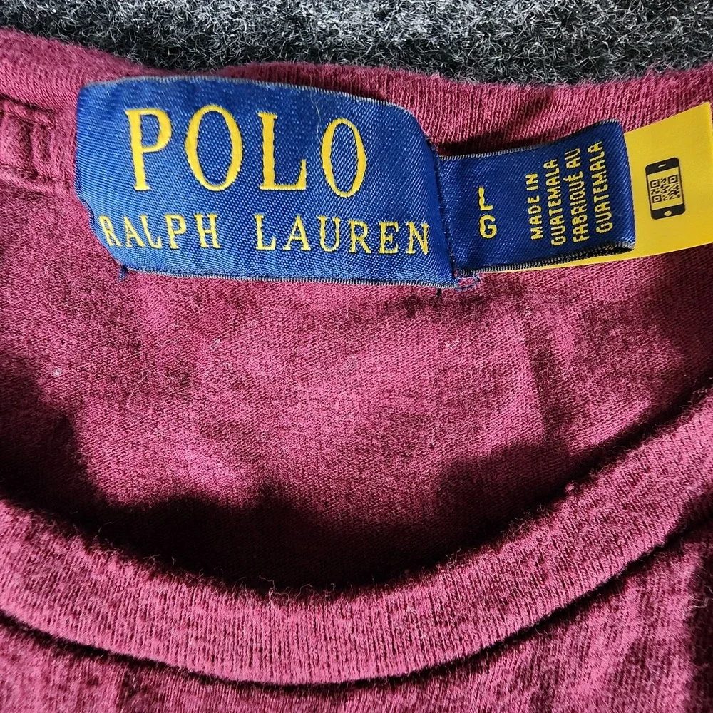 Polo Ralph Lauren‎ Men's Preppy Polo Bear Shirt Size L Maroon Ivy League